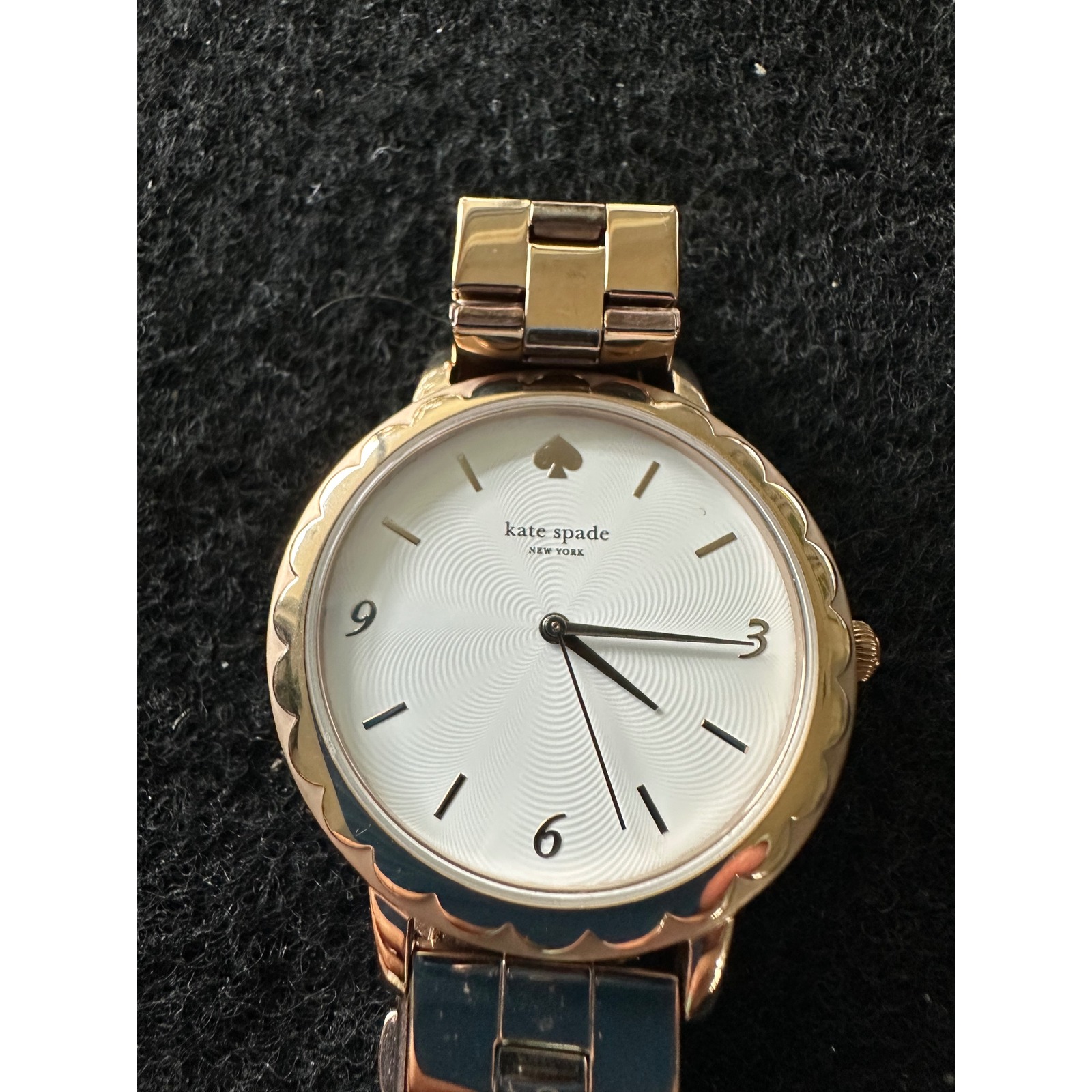 Kate Spade New York Morningside Rose Gold Scalloped Watch Ksw1495 New Battery